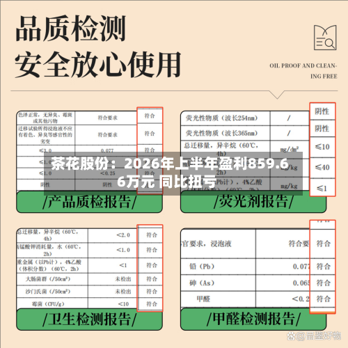 茶花股份：2026年上半年盈利859.66万元 同比扭亏